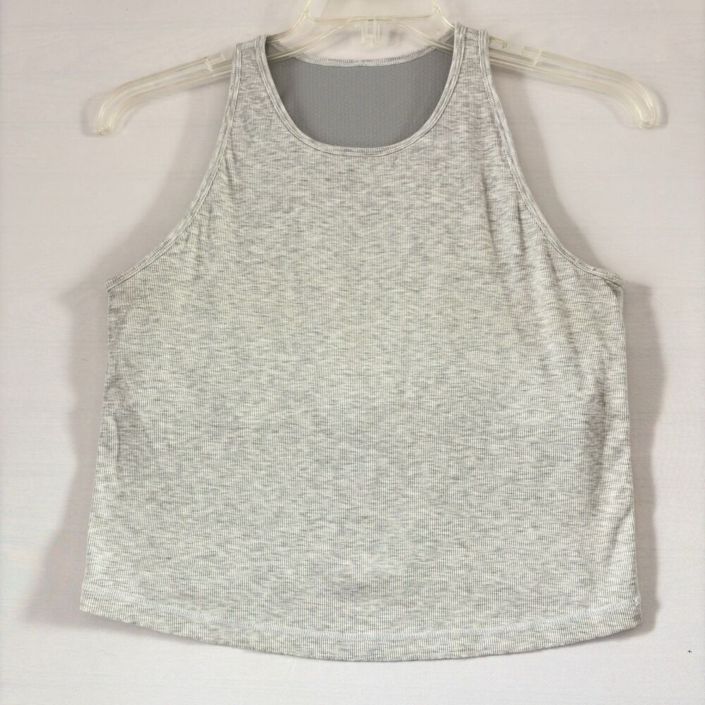 Vuori Heathered Light Gray Racerback Sports Bra Tank